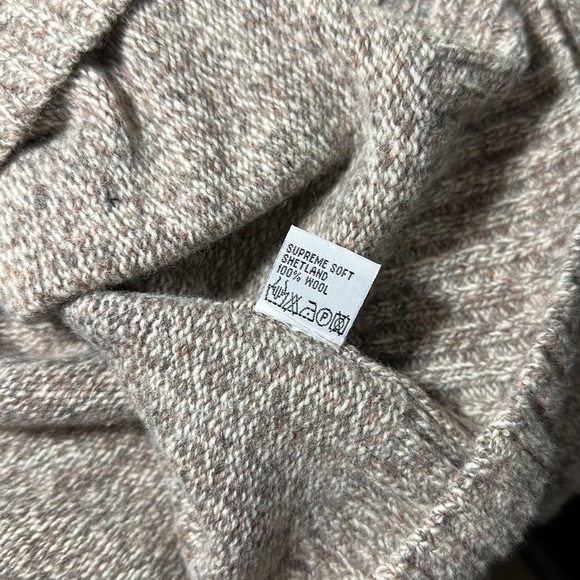 Fisherman Out of Ireland Wool Sweater Mens XL Shetland Wool beige brown - Picture 5 of 6